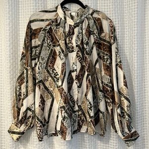 H&M Snake Print Geometric Blouse